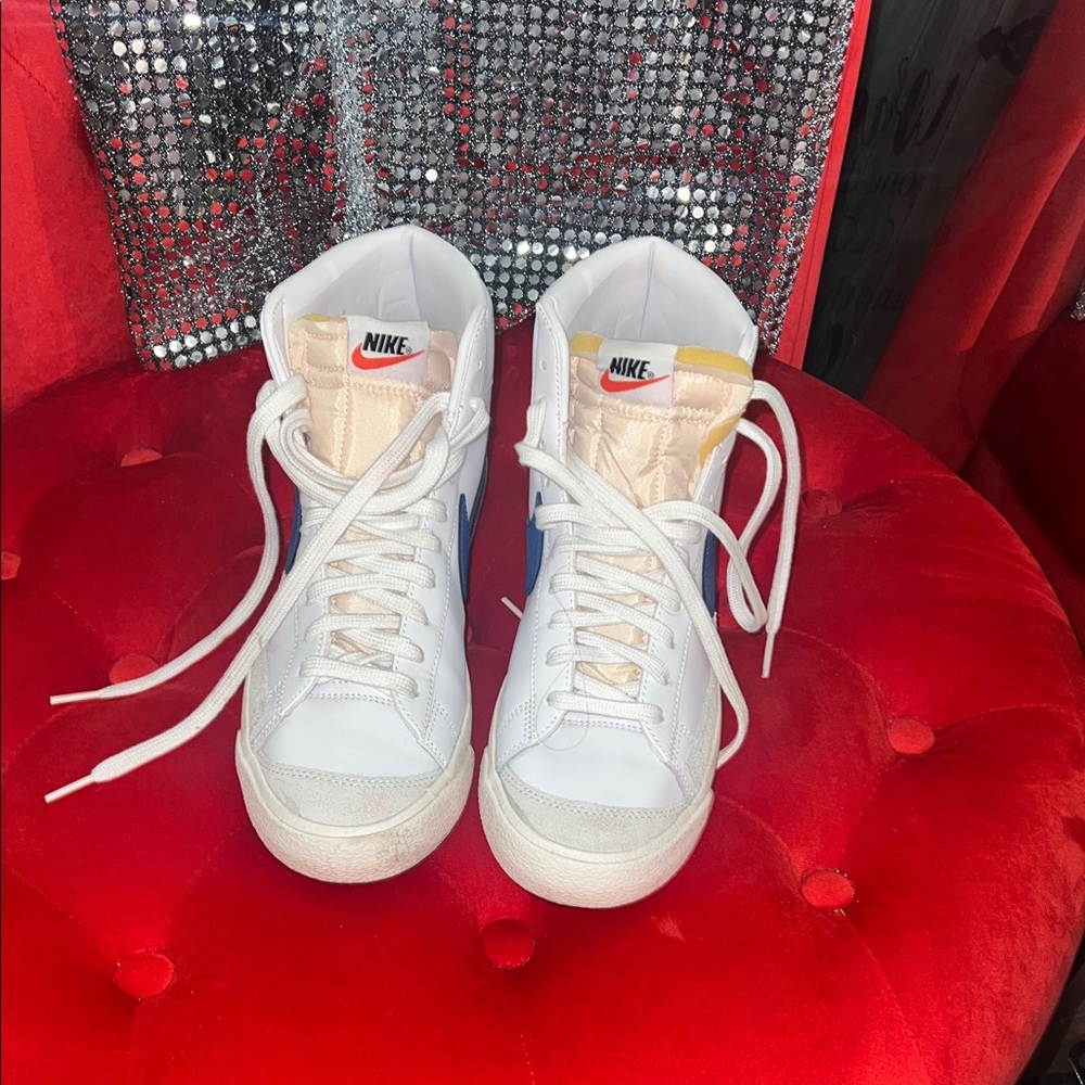 Nike White and Blue High-Tops